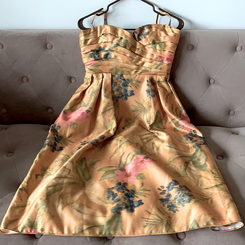 Formal satin floral dress
